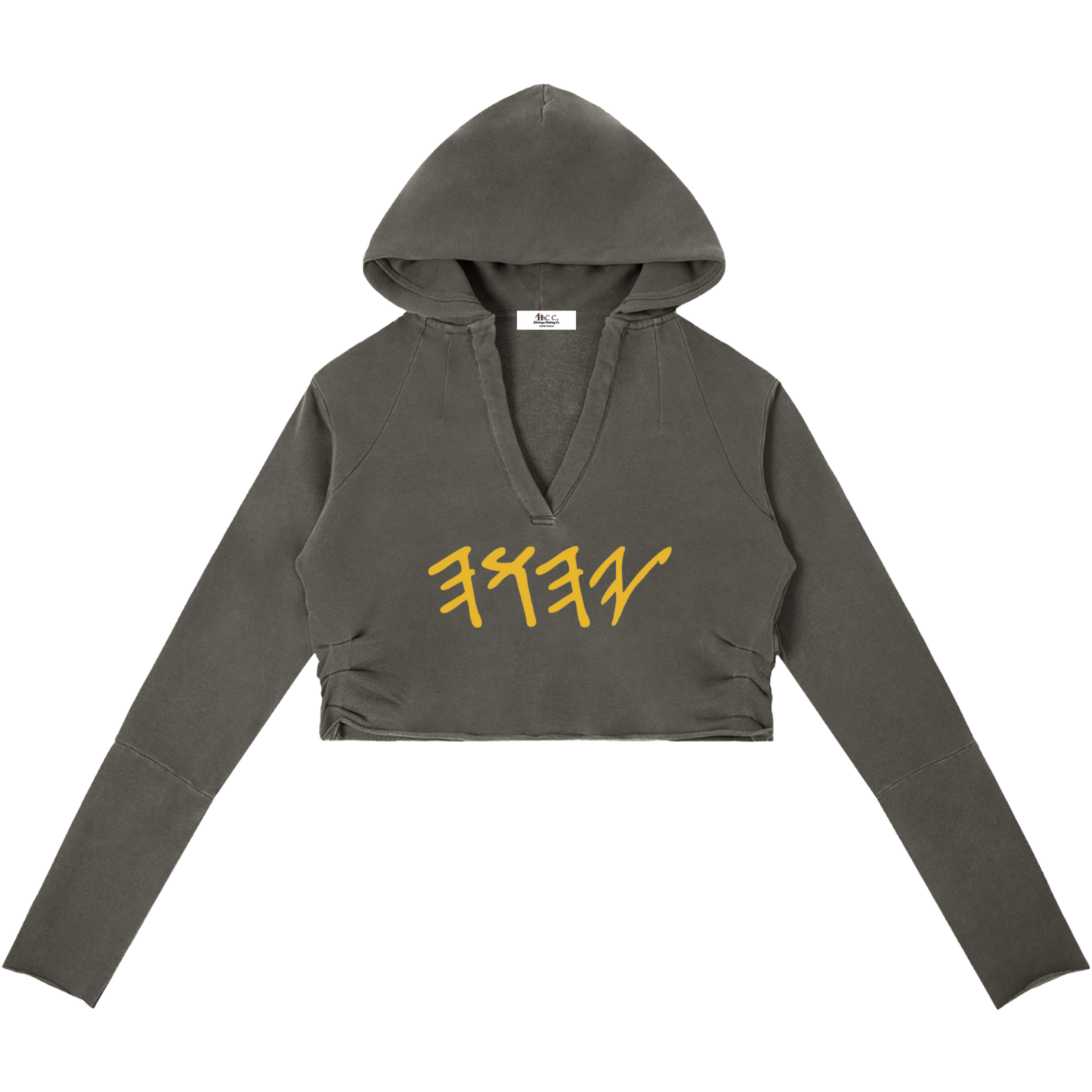 True Name Women's Raw Edge Hooded Pullover