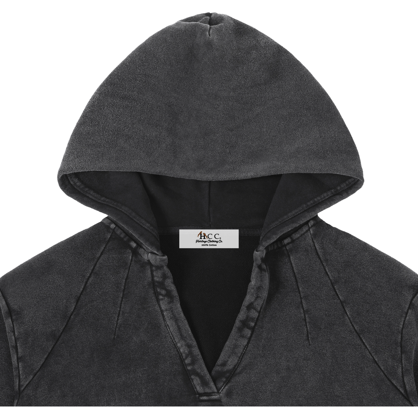 True Name Women's Raw Edge Hooded Pullover