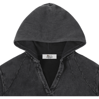 True Name Women's Raw Edge Hooded Pullover