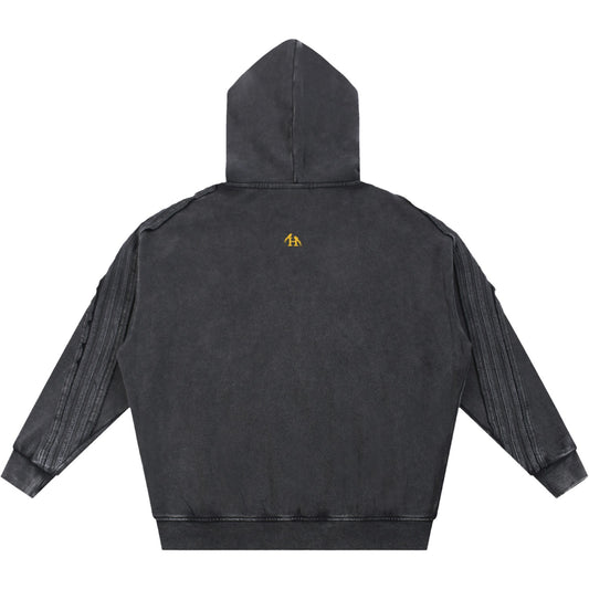 True Name Heritage Essential Raw-Edge Zip Hoodie