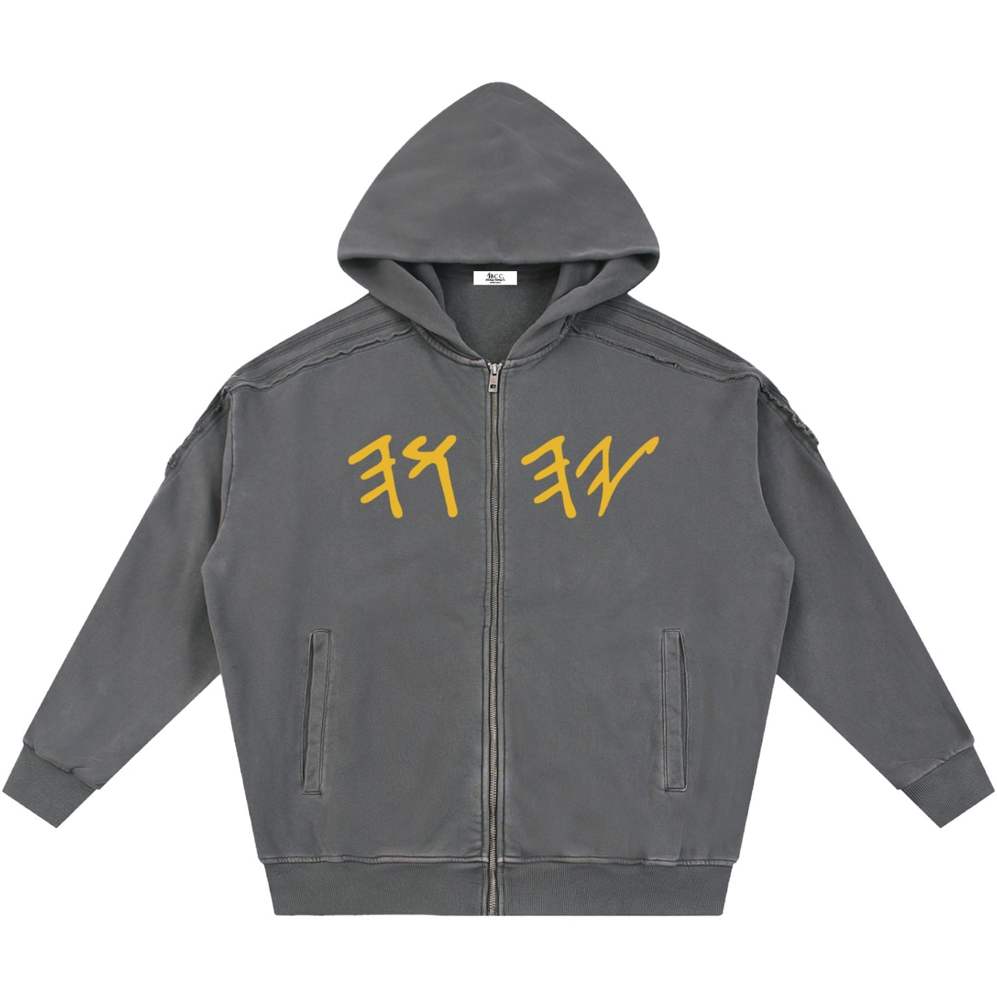True Name Heritage Essential Raw-Edge Zip Hoodie