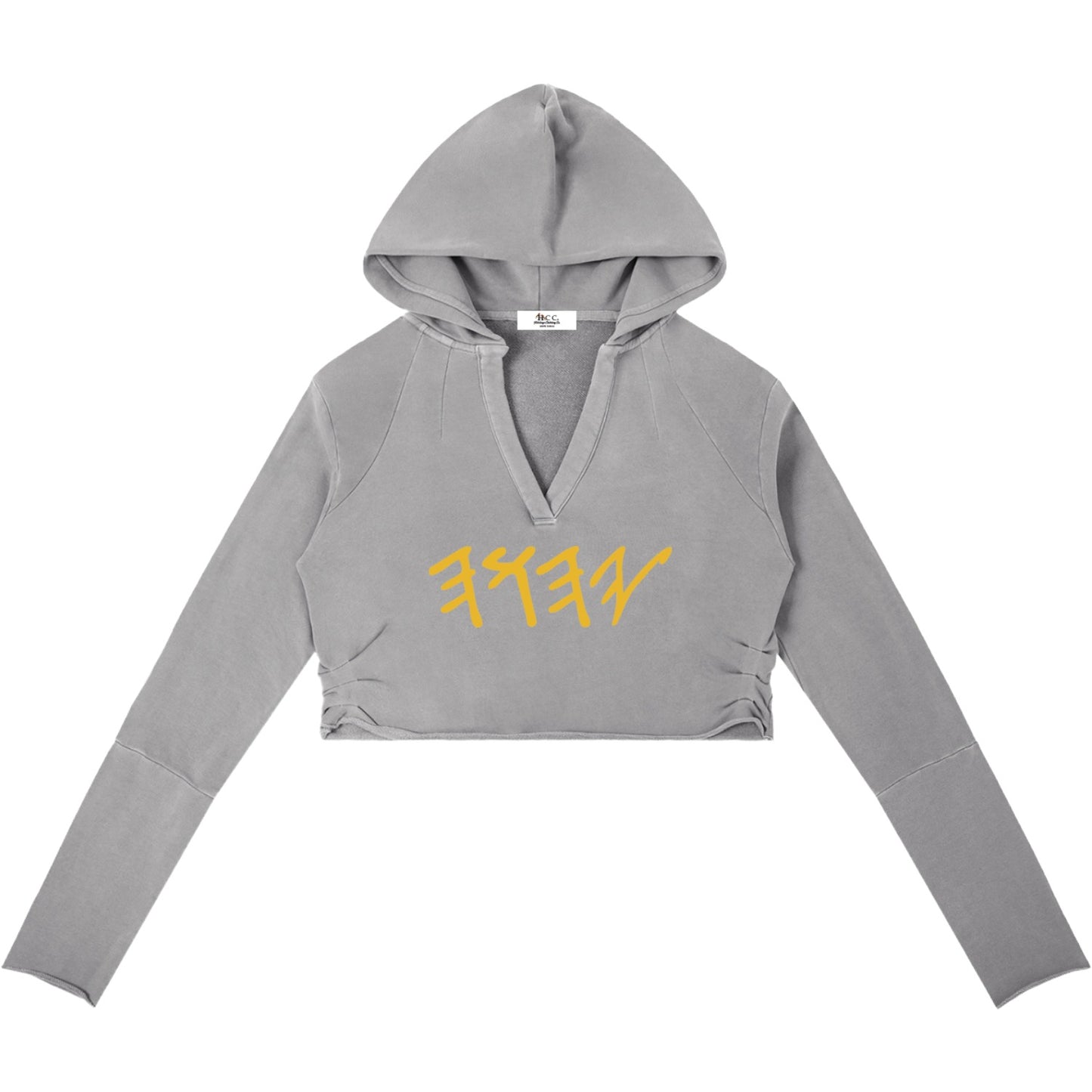 True Name Women's Raw Edge Hooded Pullover