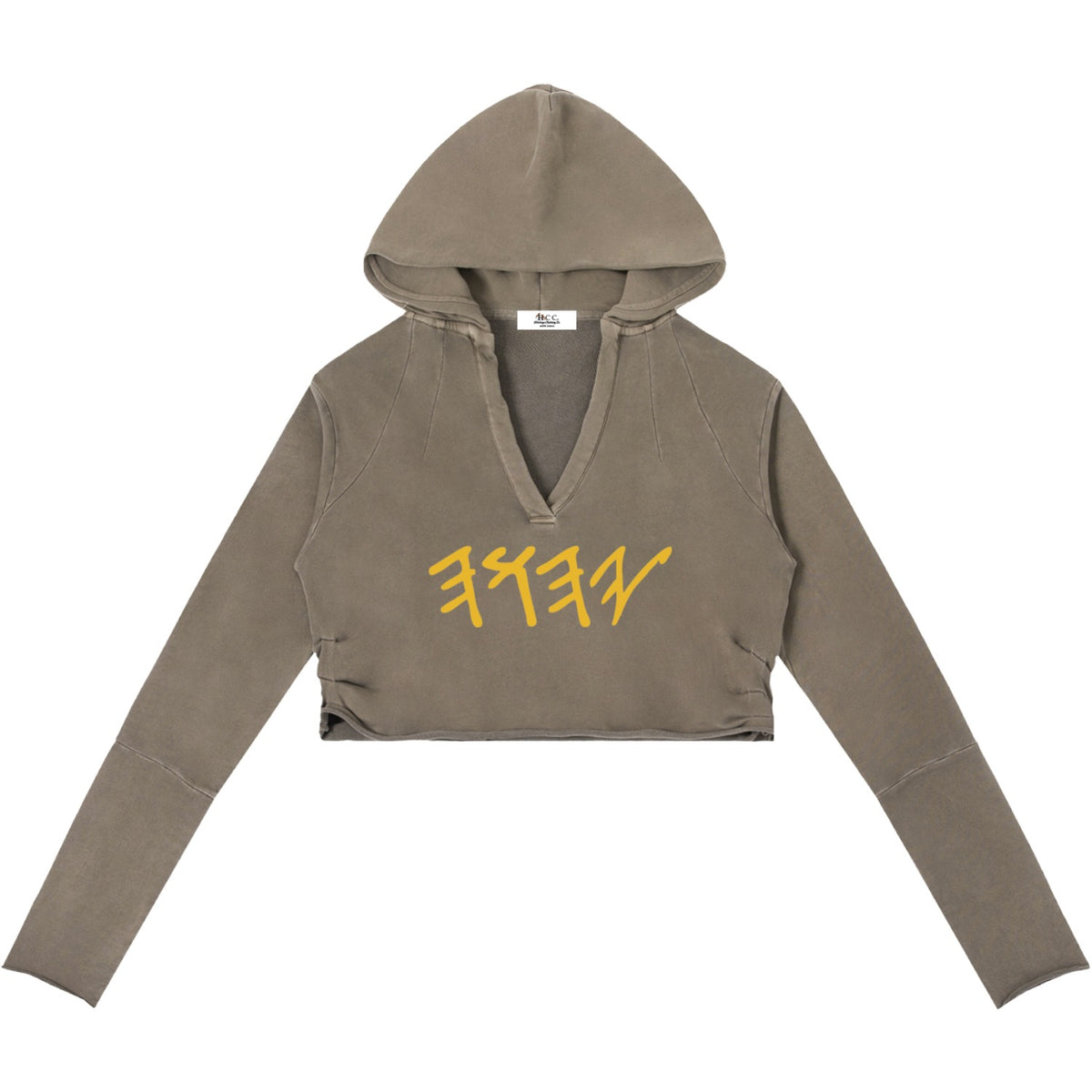 True Name Women's Raw Edge Hooded Pullover