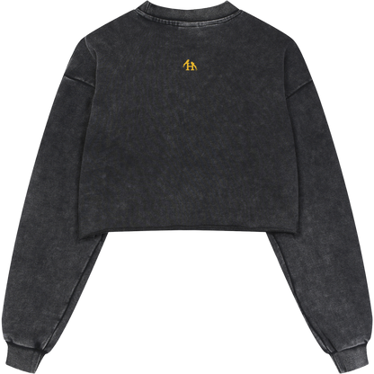 True Name Women’s Black Cropped Sweatshirt and Tank Top Bundle