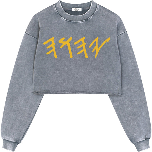 True Name Women’s Gray Cropped Sweatshirt and Tank Top Bundle