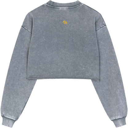 True Name Women’s Gray Cropped Sweatshirt and Tank Top Bundle