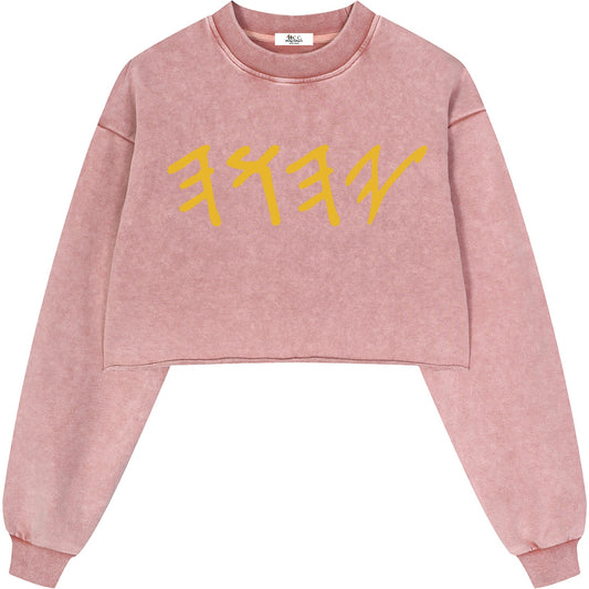 True Name Women’s Pink Cropped Sweatshirt and Tank Top Bundle