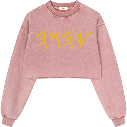 True Name Women’s Pink Cropped Sweatshirt and Tank Top Bundle