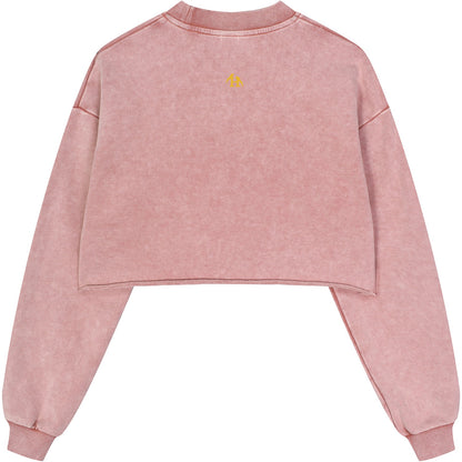 True Name Women's Raw Edge Cropped Sweatshirt