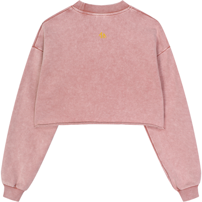 True Name Women’s Pink Cropped Sweatshirt and Tank Top Bundle