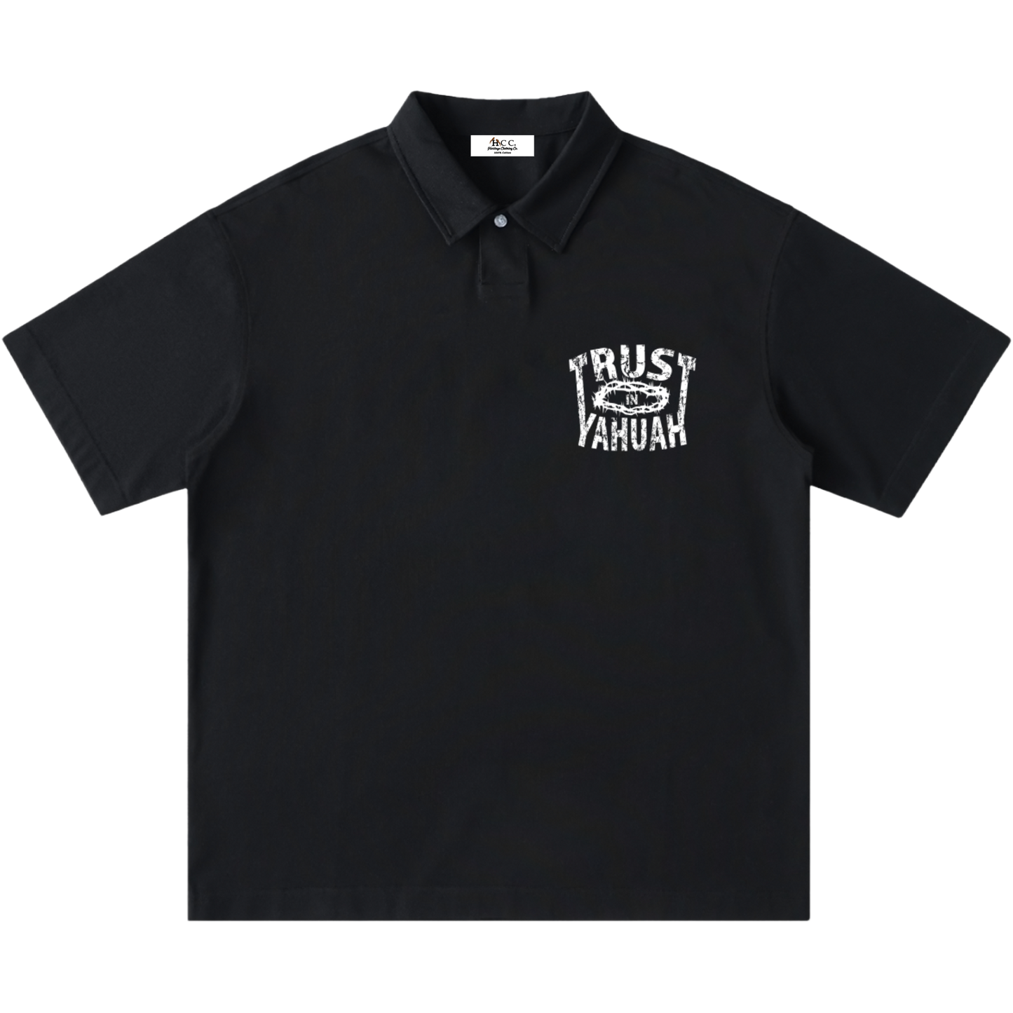 Trust In Yahuah Men's One-Button Short-Sleeve Polo Shirt