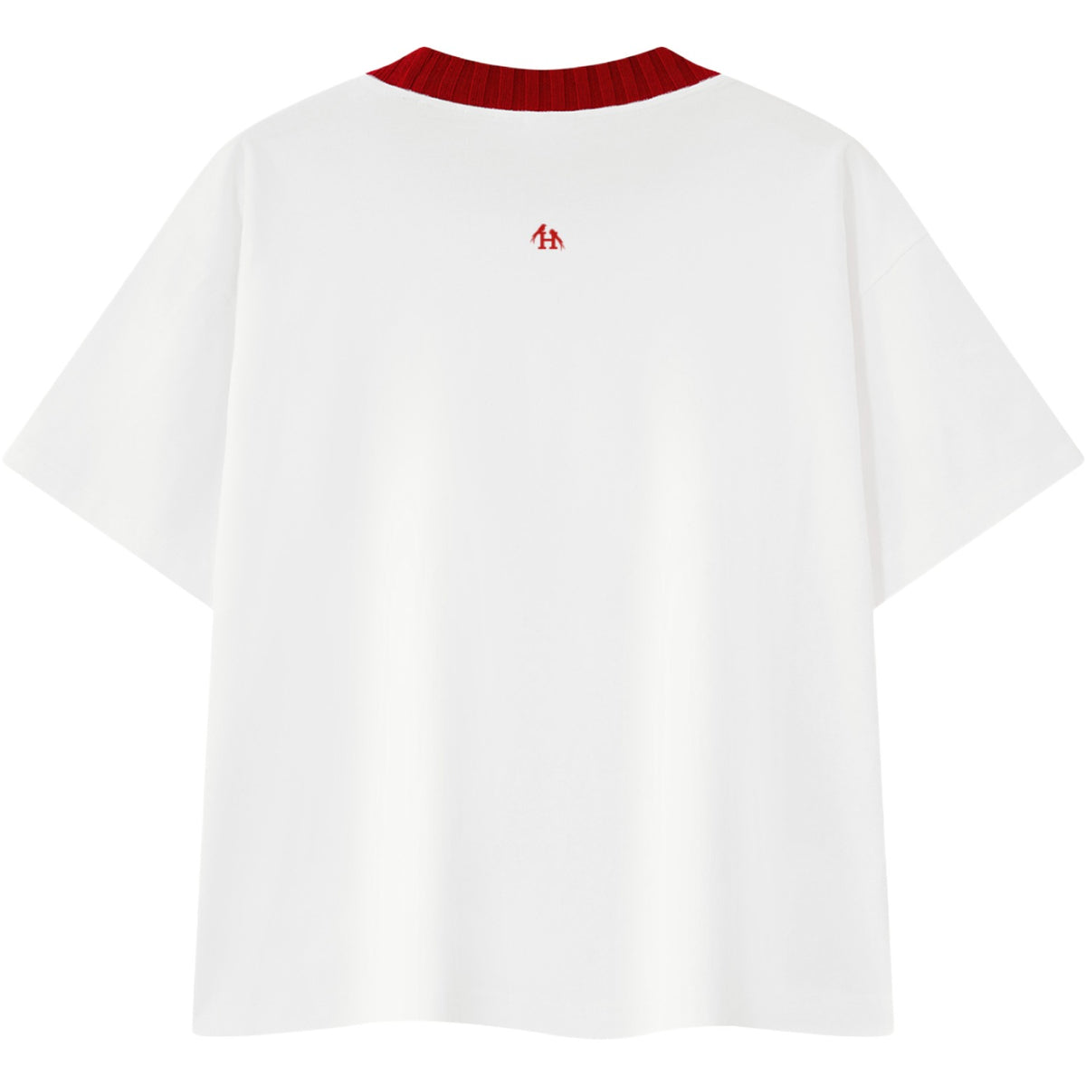 Turn And Live Knitted Neck Short-Sleeve T-Shirt