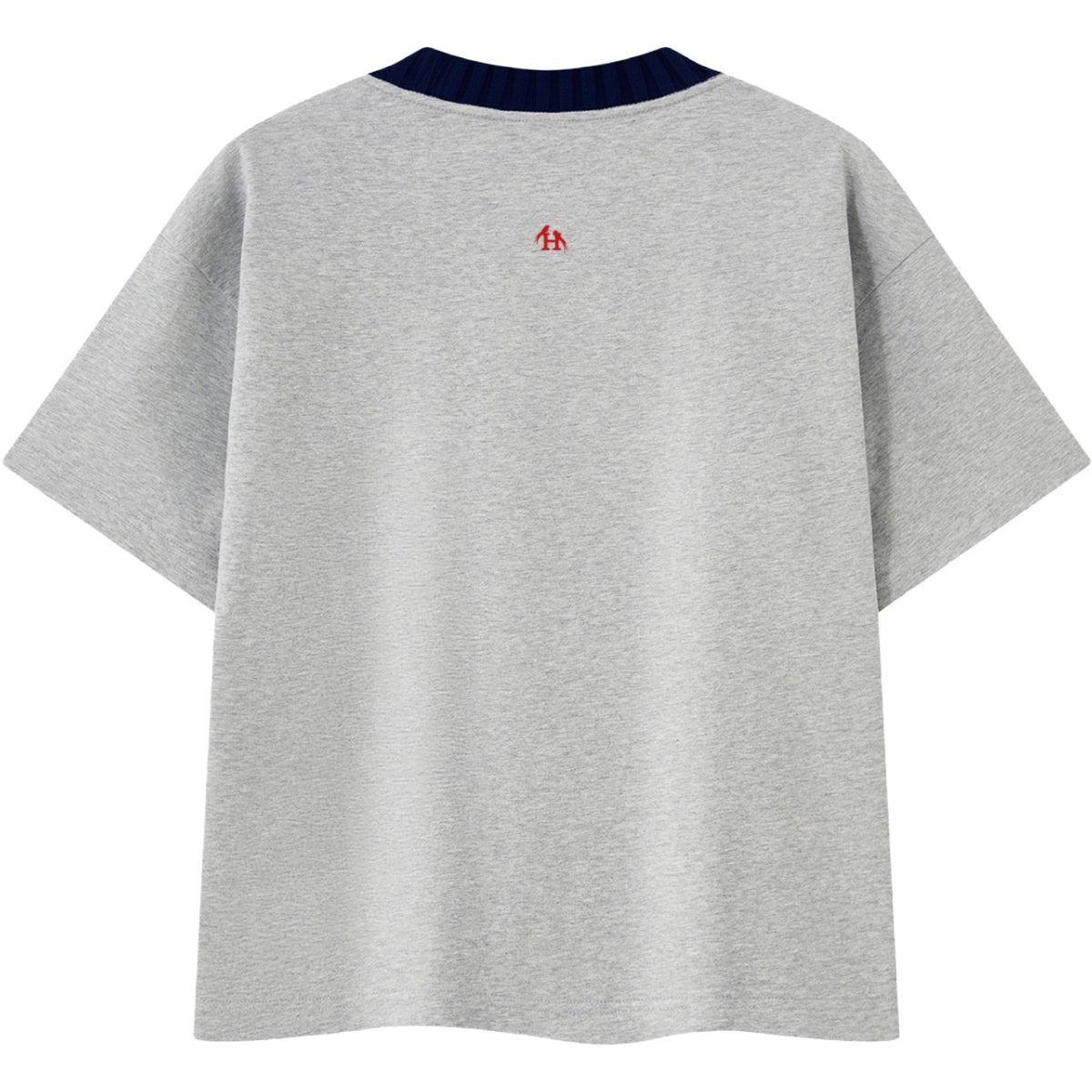 Turn And Live Knitted Neck Short-Sleeve T-Shirt