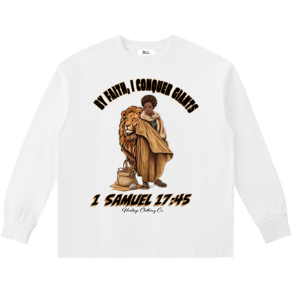 By Faith I Conquer Giants Boy's Long-Sleeve T-Shirt