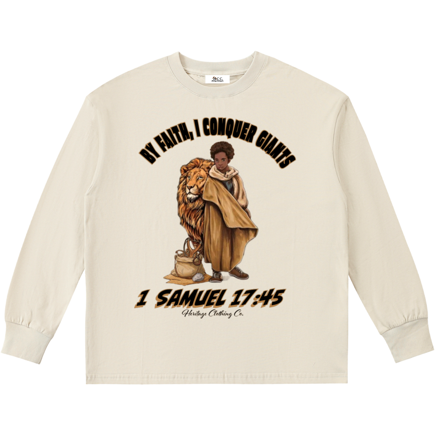 By Faith I Conquer Giants Boy's Long-Sleeve T-Shirt