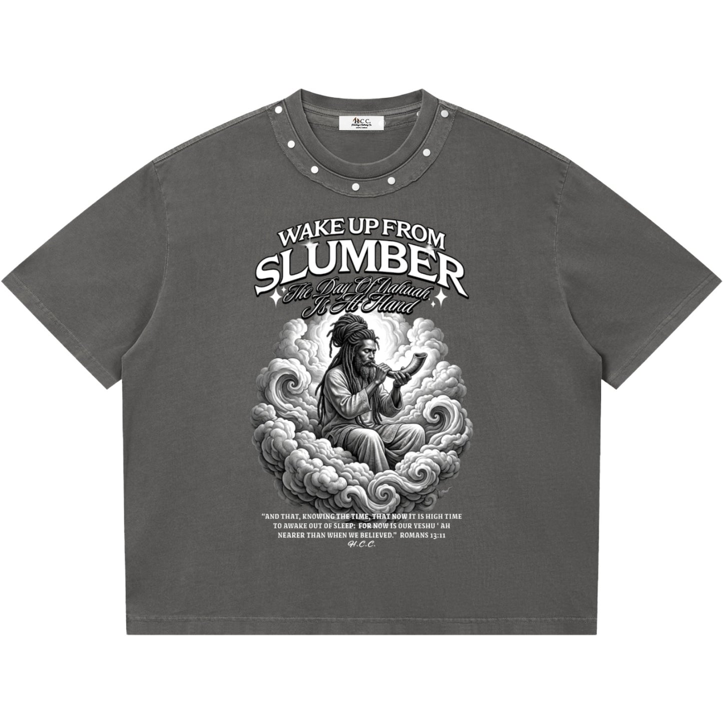 Wake Up From Slumber Studded Neckline T-Shirt