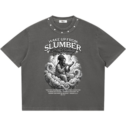 Wake Up From Slumber Studded Neckline T-Shirt