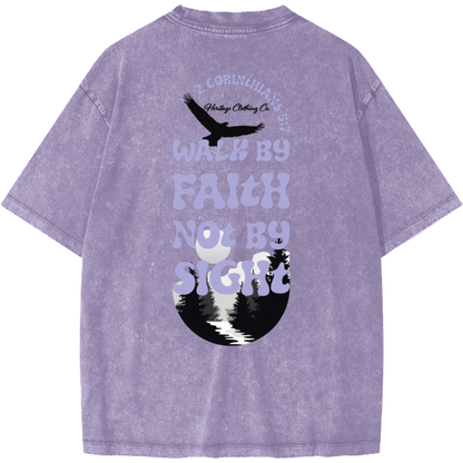 Walk By Faith Women's Snow Washed T-Shirt
