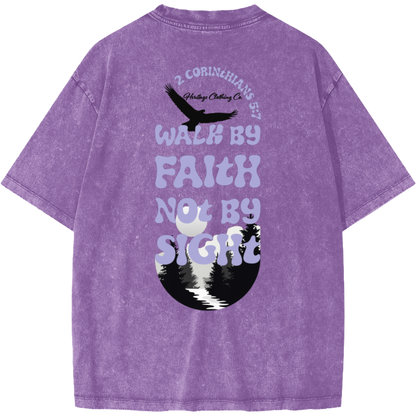 Walk By Faith Women's Snow Washed T-Shirt