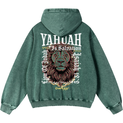 Yahuah Is Salvation Men's Vintage Heavyweight Hoodie