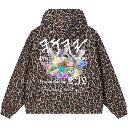 Peace Purity and Presence Paleo Women's Leopard Zip Hoodie