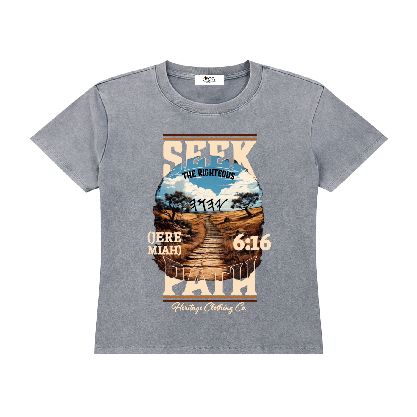 Heritage Clothing Co.,heritageclothingco,Yahuah,Yahusha,100% Cotton,Women's T-Shirt,Graphic Tee,Short-Sleeve,Short-Sleeves,Seek The Righteous Path