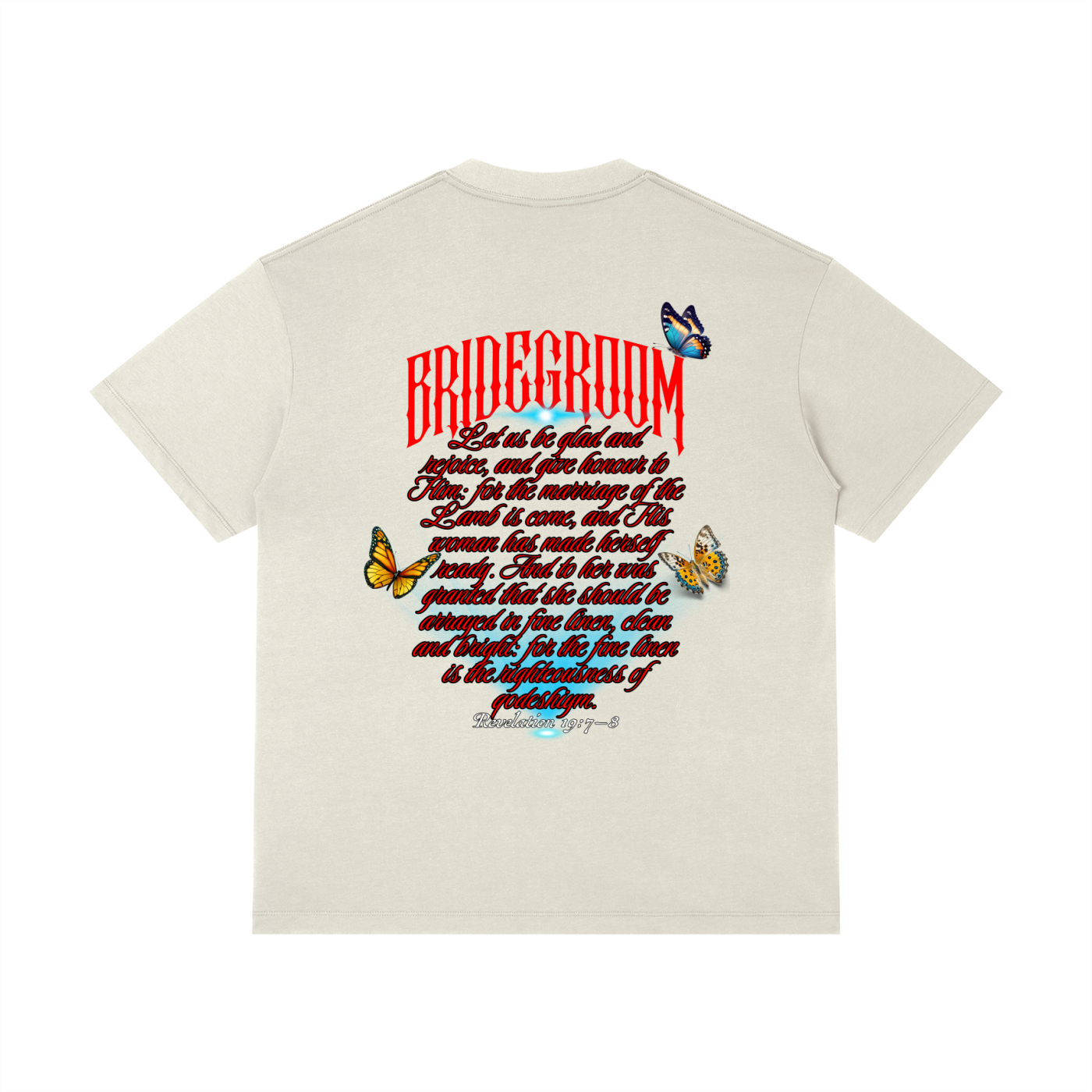 100 percent cotton,faith-based apparel,set apart clothing,righteouswear,scripture apparel,t-shirt,classic tee,regular fit tee,revelation 19 7 8,marriage of the lamb
