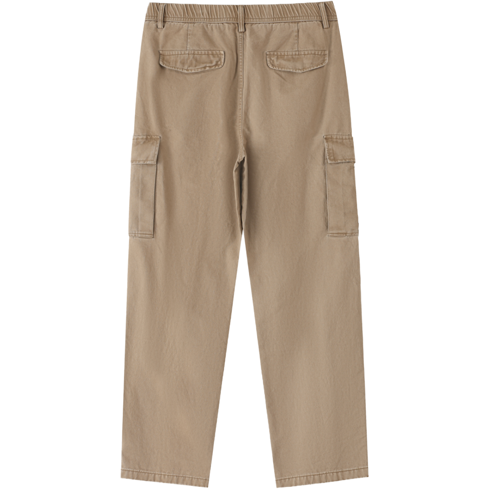 Men’s Heritage Brown, Beige Cargo Pants made from 100 percent cotton with a mid rise elastic waist and loose full length fit