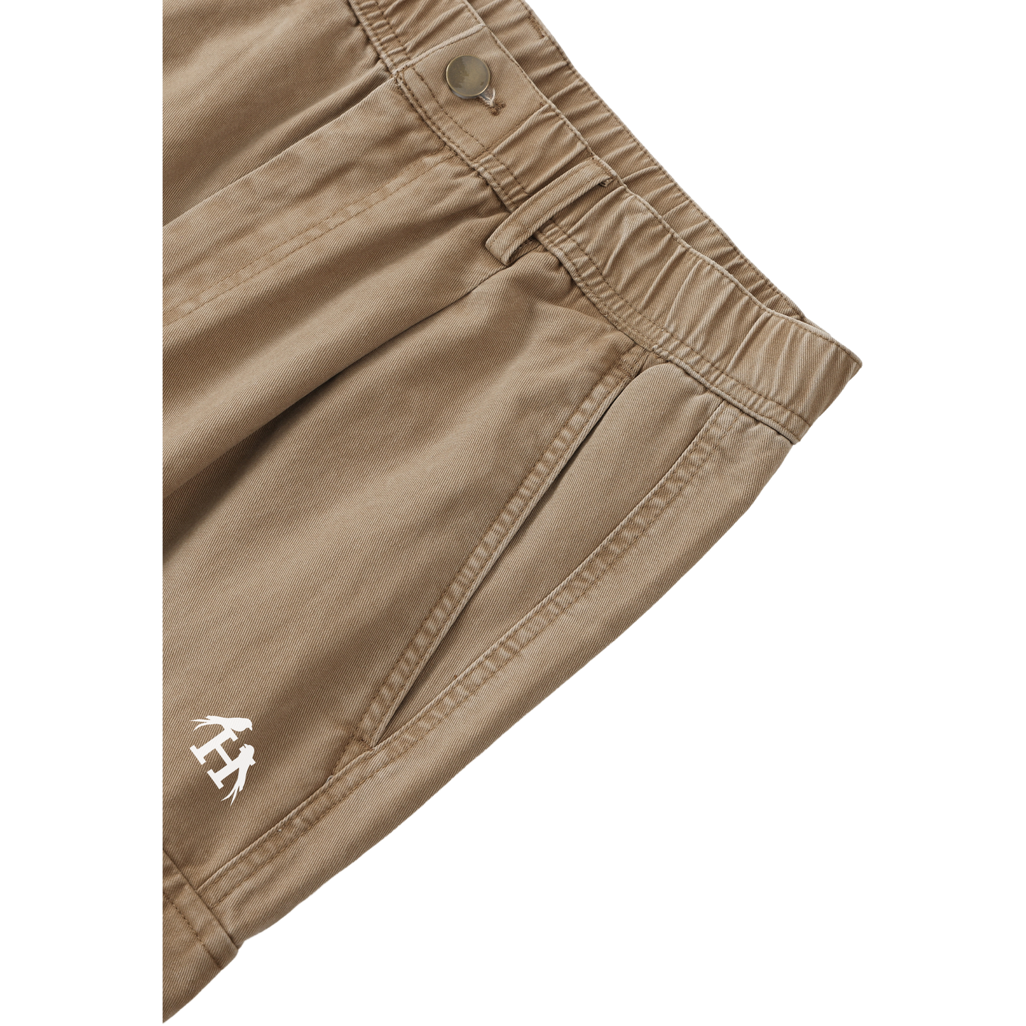 Men’s Heritage Brown, Beige Cargo Pants made from 100 percent cotton with a mid rise elastic waist and loose full length fit