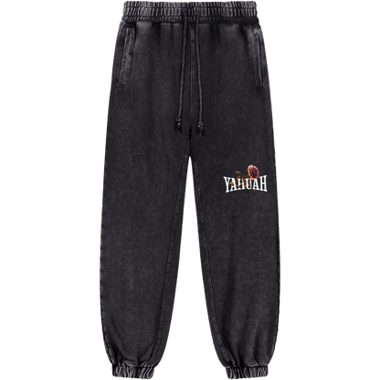 peace purity and presence women’s cotton sweatpants black front view