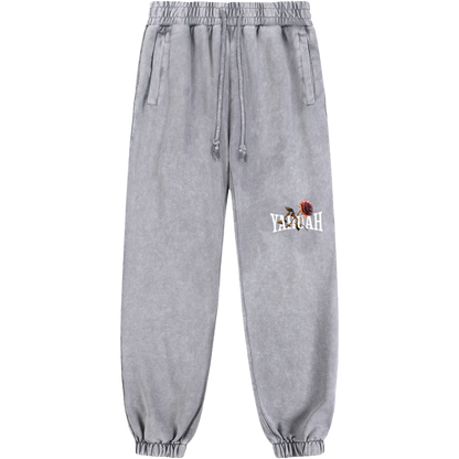 peace purity and presence women’s cotton sweatpants light gray front view