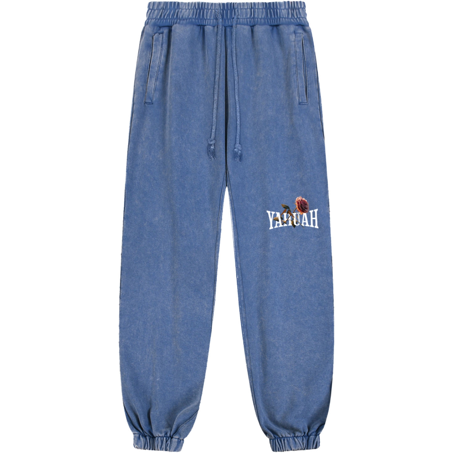 peace purity and presence women’s cotton sweatpants royal blue front view