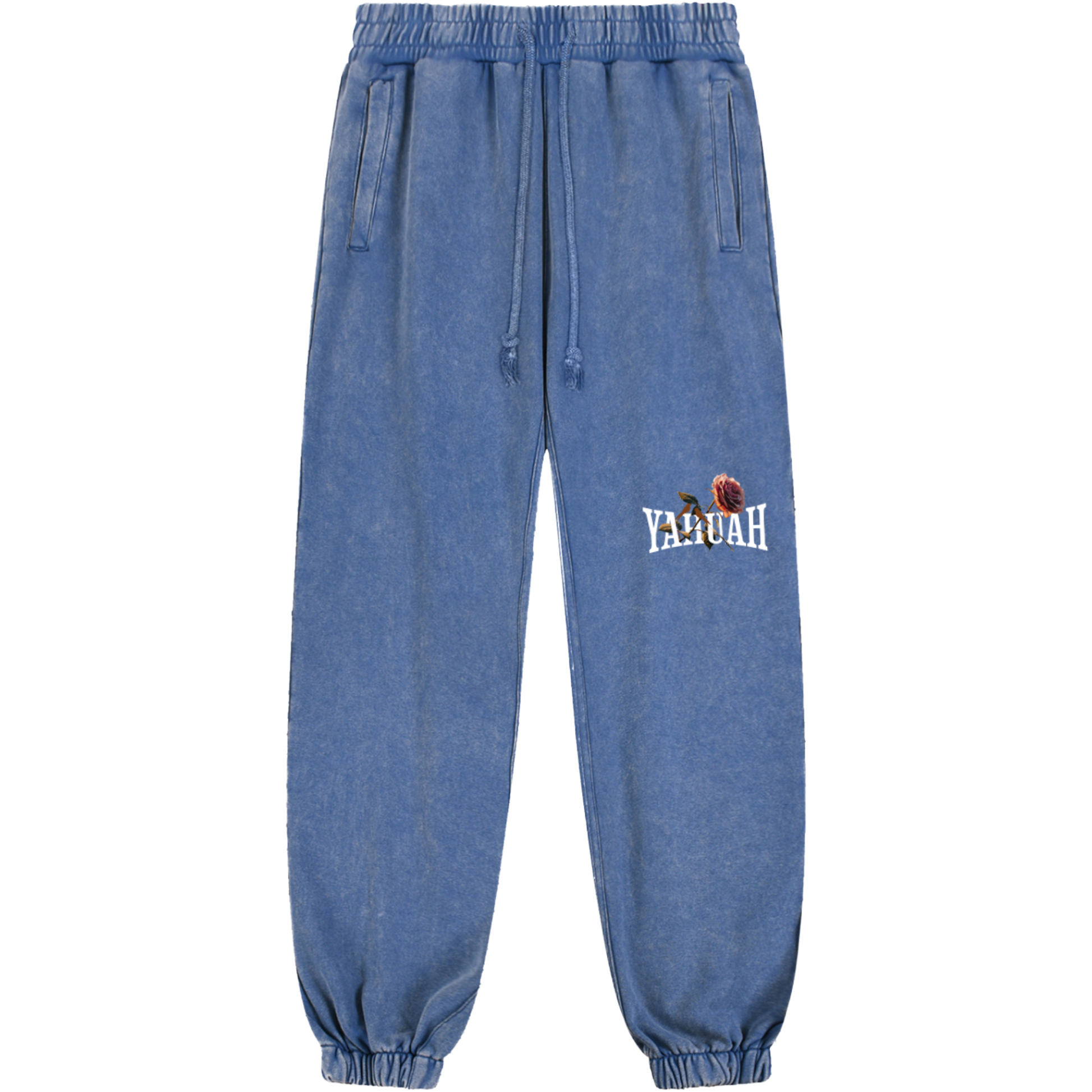 peace purity and presence women’s cotton sweatpants royal blue front view